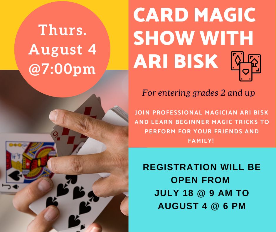 Card Magic Show with Ari Bisk PlainviewOld Bethpage Public Library